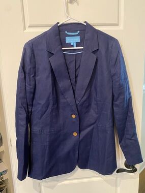Draper James Navy Linen Blazer